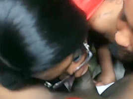 2 Black Bbw Babymama's Sucking Nut Out For Rent Money