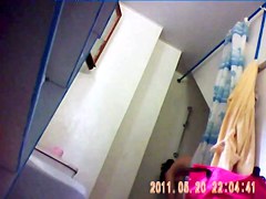 25 yo brunette with nice ass caught by in bathroom