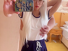 可爱女朋友这次戴上了假发镜前摸遍全身 3 Min
