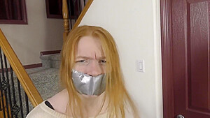 Adorable Redhead Walks In On Robber Gets Bound And Gagged F