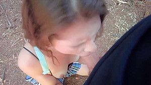 Adorable teen 18+ Face Fucked In Public Park