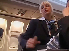 AirHostess gives Handjob