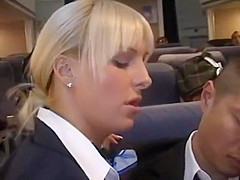 AirHostess gives Handjob