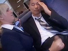 AirHostess gives Handjob