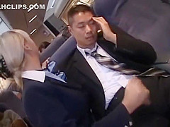 AirHostess gives Handjob