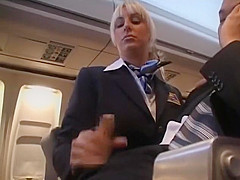 AirHostess gives Handjob