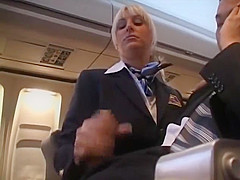 AirHostess gives Handjob