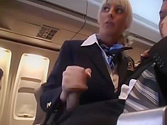AirHostess gives Handjob