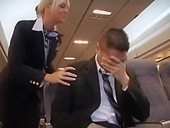 AirHostess gives Handjob
