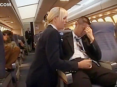 AirHostess gives Handjob