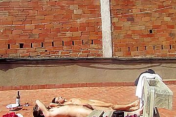 Amateur Couple Fucking At The Terrace, Outside Sex