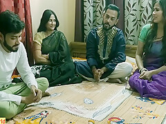 Amazing Hot Sex  indian Hot Bhabhi Swaping With Step brother! Hindi Hot Family Sex 16 Min