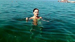 Anabell & Aspen & Jocelyn in a horny couple having hardcore sex on the beach