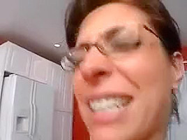 Anal Step mom cut in the kitchen