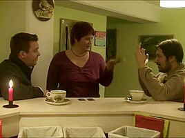 Anna Devot - Anna Serves 2 Young Men In The Cafe First, T