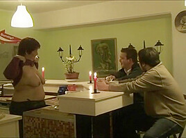 Anna Devot - Anna Serves 2 Young Men In The Cafe First, T