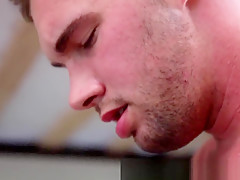 Appealing dude presents his ass and takes a massive dick