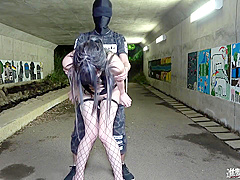 Asian, Stockings Pansuto, Brunette, Creampie Nakadashi, Uncensored, Outdoor Video