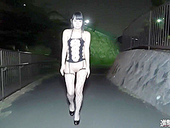 Asian, Stockings Pansuto, Brunette, Creampie Nakadashi, Uncensored, Outdoor Video