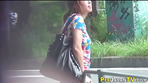 Asian Young Babe Girl Public Pees