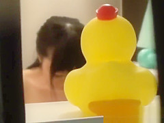 Asian babe watched shower