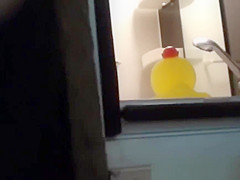 Asian babe watched shower