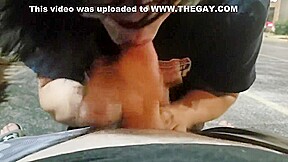Asian gives blowjob in public