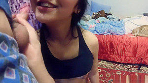 Asian teen 18+ loves to suck and got full mouth of cum POV