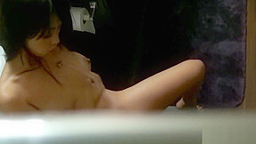 Asian workout Girl doesn't know she is being watched