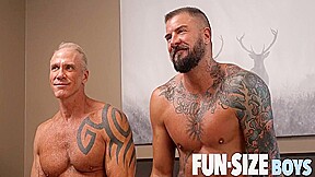 Austin Young, Dolf Dietrich And Dallas Steele In Barebacked By Two Massive Dilfs