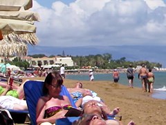 Babe caught topless in Agia Marina, Creta