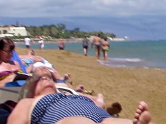 Babe caught topless in Agia Marina, Creta