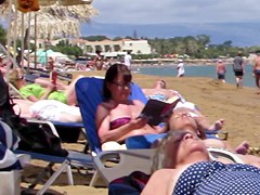 Babe caught topless in Agia Marina, Creta