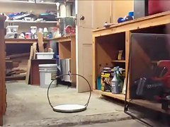 Ball stretching with marital-device and sexy wax on my balls