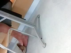 Barefoot under table
