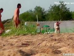 Beach Nudists By The River - Amateur Naked Girls