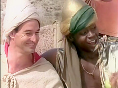 Beautiful Brunette In Exotic Costume Sucks Black Dick