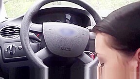 Beautiful Euro hitchhiker sucks and fucks a total stranger
