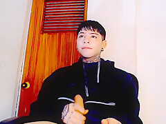 Beautiful Latino Teen 18+ Jerking Off - Mega Cumshot