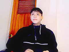 Beautiful Latino Teen 18+ Jerking Off - Mega Cumshot