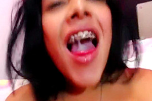Beautiful Ruby selfsucks and cums in mouth