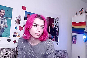 Beauty Trans Girl In Dresses Play With Herself