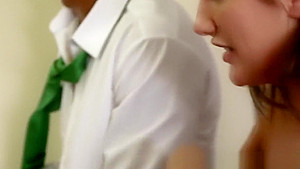 Beauty at the office fucking a big black cock