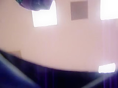 Bending over and spreading her ass cheeks
