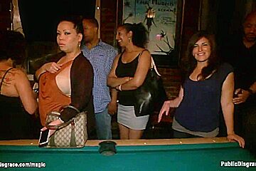 Bent Over Pool Table Slave Banged