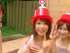 Best Japanese chick Nanami Kawakami, Saki Okuda, Tsukasa Aoi in Amazing Small Tits, Outdoor JAV clip