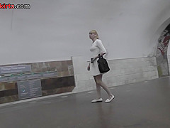Best upskirt video of a blonde wearing a hot thong
