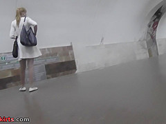 Best upskirt video of a blonde wearing a hot thong
