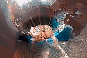 Big Booty Fishnet Anal Riding With Cumshot Clean Up
