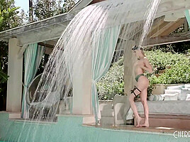 Big Tits Cherry of the Month Kenzie Anne Gets A Wet Poolside Fuck